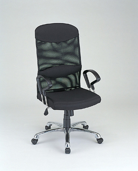 LOAS RZS-102BK アーム付メッシュチェア ブラック